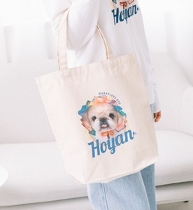 JUGLANS ユグランス　ほーやん　コラボ　トートバッグ　（アイボリー）　ペキニーズ　犬　ドッグ　Instagram　Hoyan　バッグ