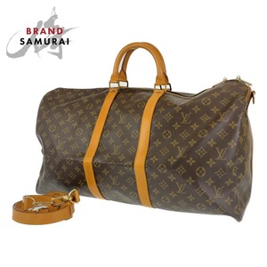 LOUIS VUITTON ルイヴィトン モノグラム キーポル55 バンドリエール ブラウン 茶色 PVC ボストンバッグ 旅行バッグ レディース 403810