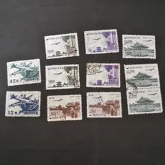 外国切手 韓国 航空切手使用済みバラ