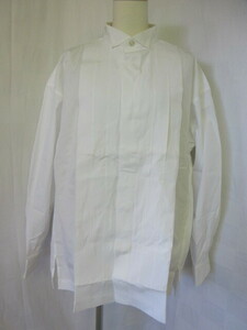 ９５７　イッセイミヤケ　MEN　白色　ハイネックカラー　長袖シャツ　ME51-FJ306 Mサイズ