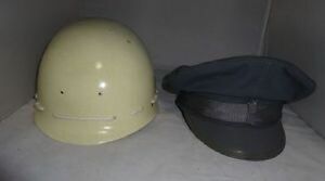 稀少 ヴィンテージ 未使用品 消防官 消防士 消防団 制帽 帽子 KAWAGUCHI ヘルメット 2点 セット まとめて 制服