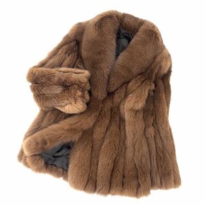 4-ZDF311 FOX フォックスファー 最高級毛皮 ハーフコート 毛質 柔らか ボリューミー ブラウン 11 レディース