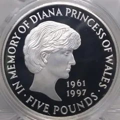1999年 イギリス ダイアナ妃追悼 5ポンド プルーフ銀貨 (30)