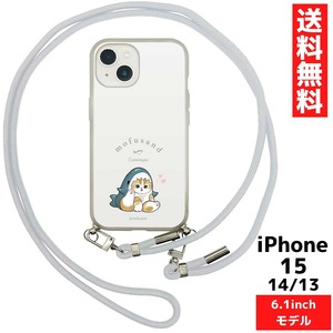 iPhone 15 14 13 対応 mofusand モフサンド サメにゃん スマホ クリア ケース カバー アイフォン IIIIfit Loop ショルダー ストラップ付き