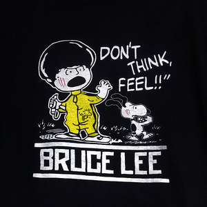 送込 【Snoopy×Bruce Lee】ブルースリー★DON’T THINK. FEEL★ブラック★S~XLサイズ