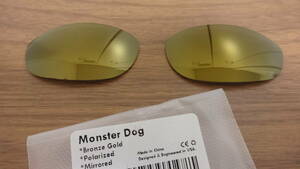 処分価格！！！★オークリー Monster Dog モンスタードッグ用 カスタム偏光 レンズ BRONZE GOLD Color 新品 POLARIZED