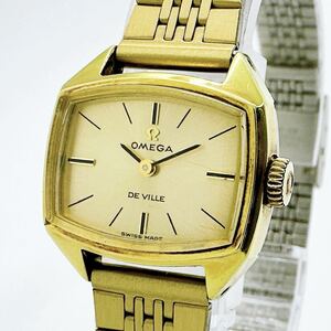 04032 オメガ OMEGA 稼働品 デビル DE VILLE レディース 腕時計 手巻き ゴールドカラー アンティーク ヴィンテージ