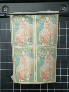 [未使用/おまとめ] 切手趣味週間　舞妓林泉 15円×4枚 1968年 同梱可 5033