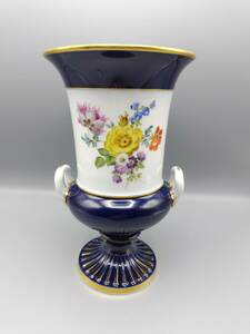 マイセン Meissen 花瓶 24㎝ コバルトブルー 金彩 フラワーベース アンティーク 1924～1933年 本物保証
