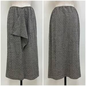 80s tricot COMME des GARCONS 変形 チェック ロング スカート ウール トリココムデギャルソン VINTAGE archive 3120373 