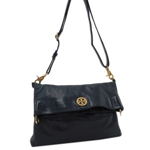 1円 ■ トリーバーチ ショルダーバッグ ブラック系 レザー ロビンソン おでかけ 普段使い TORY BURCH ■E.Bmr.An-11