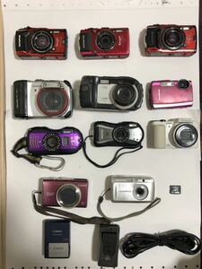 ジャンク品　Canon CASIO OLYMPUS FUJIFILM PENTAX RICOH まとめ　コンパクトデジタルカメラ　デジカメ　おまけXDピクチャーカード1GB1枚付