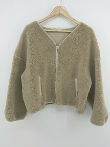 ◇ natural couture ナチュラルクチュール 長袖 ジップアップ ボア ジャケット ベージュ レディース E