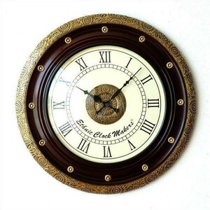 壁掛け時計 掛け時計 掛時計 壁掛時計 おしゃれ アンティーク レトロ クラシック 北欧 カフェ アジアン ラウンド ウォールクロック メタルB