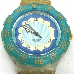 Swatch スウォッチ SCUBA200 スクーバ 腕時計 クオーツ コレクション 個性的 グリーン イエロー スケルトン おしゃれ 電池交換済 動作OK