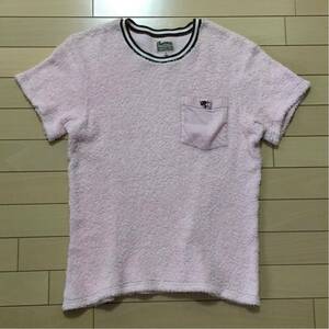 フェローズ 日本製 パイル 胸ポケット付き Tシャツ LG Mサイズほど ピンク USED PHERROW