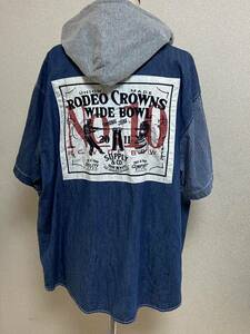 【 RODEO CROWNS★ロデオクラウンズ】Ｇシャツ・デニムシャツ・フード取り外し可能・Fサイズ