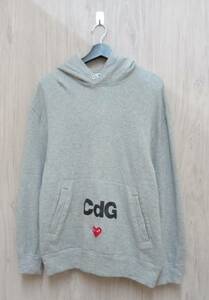 PLAY COMME des GARCONS/プレイコムデギャルソン/パーカー/AE-T104/AD2020/PLAY TOGETHER プルオーバーパーカー/グレー/XLサイズ