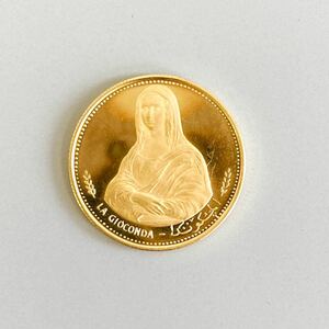 ☆コレクション放出品☆ SHARJAH　シャルジャー　25リヤル金貨 5.19g 1970　モナリザ　アンティーク コイン　25 RIYALS MONA LISA COIN