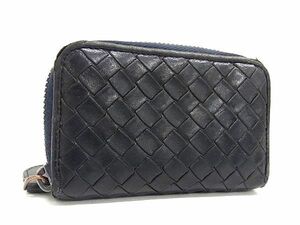 1円 BOTTEGA VENETA ボッテガヴェネタ イントレチャート レザー カードケース カード入れ 名刺入れ ブラック系 BL0453