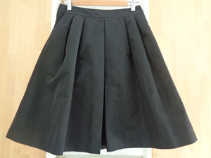 LANVIN　ギャザースカート　38　黒　美シルエット♪　裏付き　日本製　ラメール　美品(^^♪