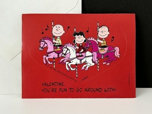 HALLMARK スヌーピー PEANUTS バレンタイン シール カード 封筒セット USA [pe-027]ヴィンテージ