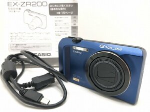 キングラム[05]CASIO[カシオ]デジタルカメラ エクシリム EXILIM EX-ZR200★通電確認済/USBケーブル/説明書★ブルー【送料無料】7331