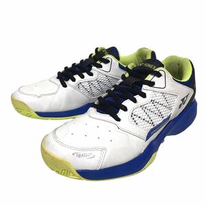 【YONEX】POWER CUSHION204 ヨネックス パワークッション オールコート用 テニスシューズ 25.5㎝ 白 青 ホワイト ロイヤル 軽量 衝撃吸収