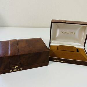 LONGINES ロンジン 腕時計 ウォッチケース 空箱 ケース ボックス レザー 2個セット BOX 未使用 15cmX10cmX6cm ブラウン 正規品 ロゴ