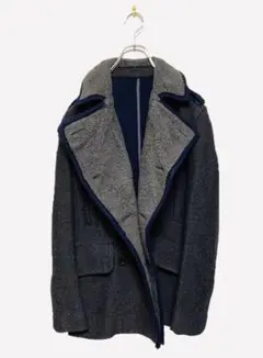 sacai ボア コート メンズ 2012AW ウール ダブル 切り替え 変形