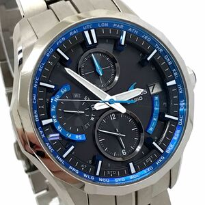 超美品 CASIO カシオ OCEANUS オシアナス マンタ 腕時計 OCW-S3000-1AJF 電波ソーラー チタン マルチバンド6 ブルー 動作OK 箱付き