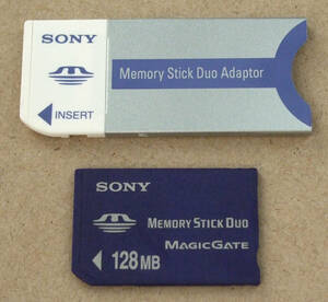 送料無料 SONY ソニー 純正 MEMORY STICK メモリースティック Duo 128MB MSH-M128 アダプタ付き MSAC-M2 日本製 MADE IN JAPAN 即決！