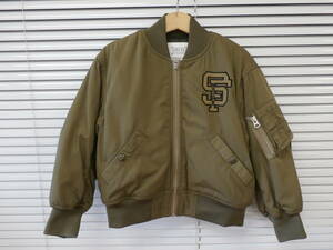 新品【SALE 半額】◆GROOVY COLORS◆グルービーカラーズ MA-1 JACKET【SIZE /110】◆KHAKI◆即決【送料無料】