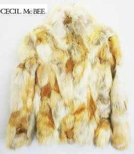 ★CECIL McBEE*サイズM*毛皮コート*レディース*レッドフォックス*ファーコート*上着*ハーフコート*アウター*高級*セシルマクビー #5659