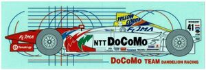 ステッカー　フォーミュラニッポン 2003　DoCoMo TEAM DANDELION RACING　服部尚貴　ドコモ・ダンディライアン