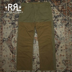 【逸品】 RRL Double Front Two Tone Work Trousers 【32×30】 ダブルフロント ツートン ワークトラウザー キャンバス 肉厚 Ralph Lauren