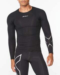 激安!!新品 未使用 今話題のウェア 2XU ツータイムズユー 体幹安定 PWXコンプレッション 長袖 /ブラック×シルバー Mサイズ MA6398A 