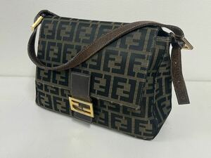 管100030 FENDI フェンディ ズッカ 柄 ワンショルダーバッグ ハンドバッグ マンマバケット　FFロゴ　訳アリ