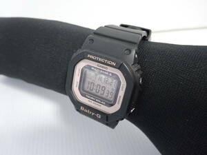 中古 良品 CASIO カシオ Baby-G デジタル 腕時計 BGD-5000U 3493 ブラック ピンク タフソーラー マルチバンド 稼働品 佐川発送