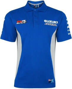 ★送料無料★Suzuki Ecstar Bike MotoGP Superbike Polo Shirt スズキ モーターサイクル ポロシャツ 半袖 ブルー Lサイズ