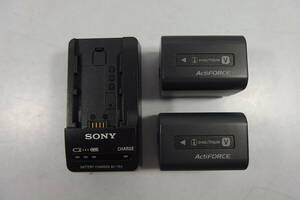 ◆未使用or新品同様 SONY(ソニー) 純正 充電器(BC-TRV)+大容量バッテリー(NP-FV70)×2個 セット ビデオカメラ/HDR-CX/HDR-XR/HDR-PJ/NEX/他