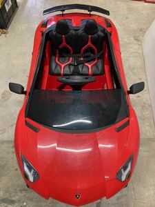 YK7942 浜松引取可　大型 乗用玩具 Lamborghini ランボルギーニ レッド　幅約125cm＊71＊H48cm 現状品　0111