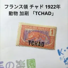 2485 外国切手 フランス領 チャド 1922年 動物 加刷 「TCHAD」