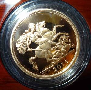 限定品　英国造幣局金貨　５ソブリン金貨　４０g２２カラット金貨　英国　２０１６年　The Royal Mint