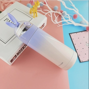 送料無料★TELMUUN ウォーターボトル ステンレス製真空断熱 ウサギ グラデーションカラー 300ml ピンク（ブルー）