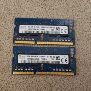 4GB 2GBx2 DDR3L 1280 ノートPC用メモリ