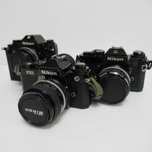 ニコン FE2/EL/EM 計3点 レンズセット 一眼レフ フィルムカメラ ジャンク品 NIKON 趣味 80サイズ発送 p-2634544-210-mrrz