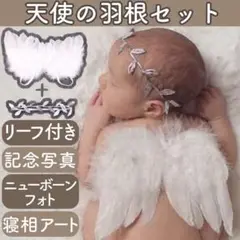 赤ちゃん 天使 羽 ニューボーンフォト セット 寝相アート ベビー 記念写真