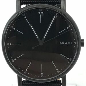 超美品 SKAGEN スカーゲン 腕時計 SKW6370 クオーツ アナログ ラウンド ブラック シンプル コレクション おしゃれ 電池交換済み 動作確認済