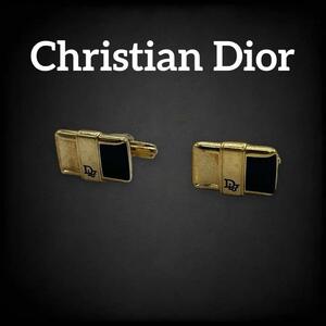 Christian dior クリスチャンディオール カフスボタン カフリンクス ヴィンテージ ロゴ アンティーク 古着 オールド スーツ ゴールド 565